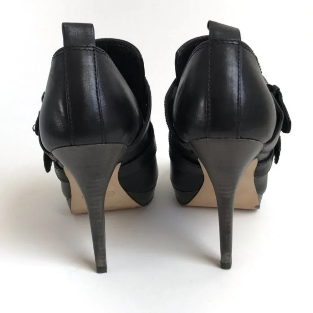 Coach Alexia Platform Peep Toe Booties in Black.  Sz 8B
